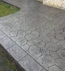 Gray Random Stone Stamped Concrete For