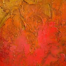 Orange Texture Painting By Szilvia
