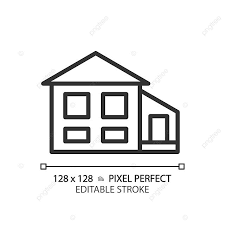 House Pixel Perfect Linear Icon Garage