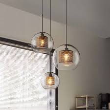 Ramoona Clear Glass Metal Grill Pendant