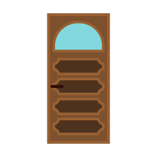 Vector Interior Door With Glass Icon