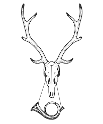 Hunting Emblem Deer Skull With Antler