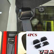 4pcs Carbon Fiber Car Seat Belt Buckle