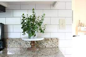 White Subway Tile Temporary Backsplash