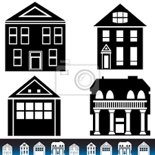 Building Icon Set Wall Mural Murals