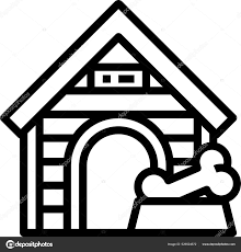 Dog Doghouse House Icon Outline Style