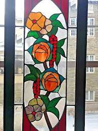 Vintage Stained Glass Window In Wood