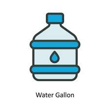 Water Gallon Vector Fill Outline Icon
