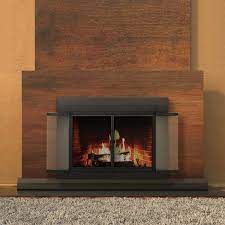 Pleasant Hearth Ascot Fireplace Screen And Bi Fold Track Free Glass Door Black