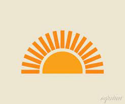 Sunset Sun Icon Wall Stickers Half