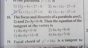 Focus And Directrix Of A Parabola Are