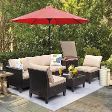 Leisureist 7 Piece Wicker Patio Conversation Set Outdoor Sectional Sofa With Beige Cushions And Storage Box