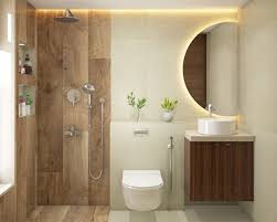 Brown And Beige Bathroom Design With