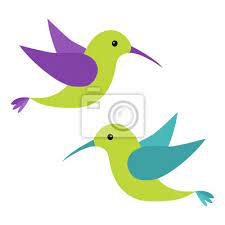 Colibri Flying Bird Icon Set Cute