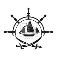 Flat Pirate Yacht Icon Boat Logo With