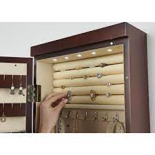 Wall Mounted Lighted Jewelry Armoire