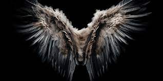 Angel Wings On Isolated Black Background