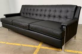 Black Leather Sofa With Chrome Legs