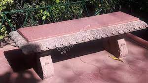 Classic Modern Teakwood Sandstone Bench