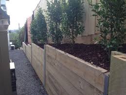 Timber Retaining Wall With Steps