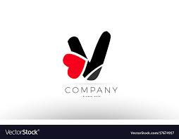 V Alphabet Letter Logo Icon With Love