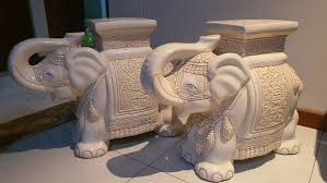 White Porcelain Elephant Stool