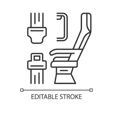 Seat Belt Linear Icon Airplane Safe