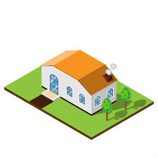 Town House In Isometric Design