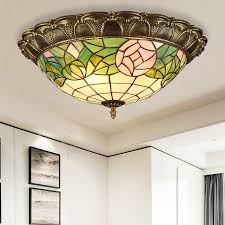 Stained Glass Dome Flush Mount Ceiling