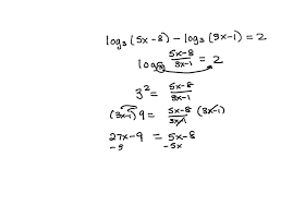 Following Logarithmic Equation Log3 5x