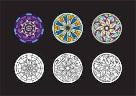 Stained Glass Window Vector Art Icons