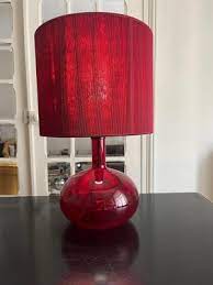 Red Vintage Glass Lamp From Ikea 2000s