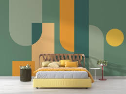 Green Orange Geometric Shapes Wallpaper