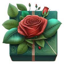 Green With Rose 1 Gift Icon Gift
