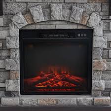 40 In Gray Freestanding Faux Stone Infrared Electric Fireplace With Mantel