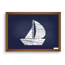 Chalkboard Sailing Sea Vector Images