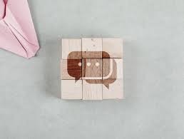 Wooden Blocks With Message Bobble Icon