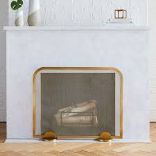 Deco Metal Fireplace Screen West Elm