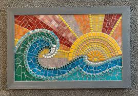 Mosaic Sun And Wave Mosaic Art