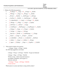 Name Chemical Equations And