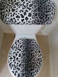 Leopard Print Fleece Fabric Toilet Seat