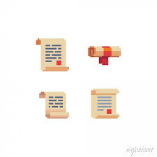 Pixel Paper Scroll Icons Set Scripts