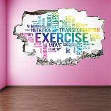 Word Cloud Fitness Exercise Gym Wall