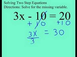 Grade 8 2 Step Equation With Mult And