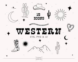 Western Hand Drawn Vector Icons