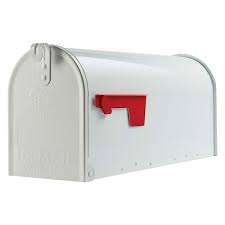 Elite Post Mount Mailbox Medium White Steel
