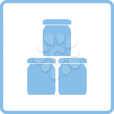 Baby Glass Jars Icon Blue Frame Design