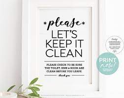 Please Keep It Clean Bathroom Sign