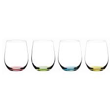 Colored Stemless Wine Glasses Set