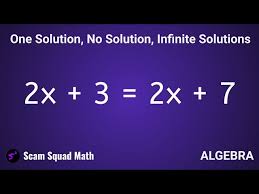 Algebra Equations No Solution One